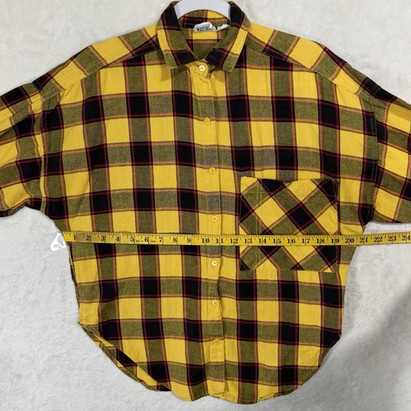 2 Vintage Diane Von Furstenberg Boxy Flannel Plaid Shirts Size S M Buffalo LOT - Picture 16 of 16